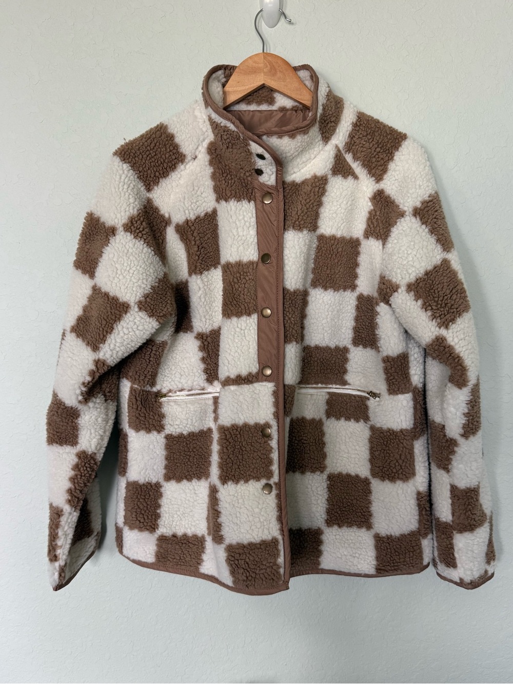 Women’s Checkerboard Sherpa Jacket